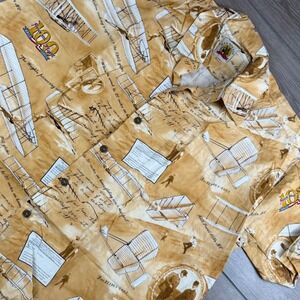 Max Boxxer Mens Button Up Shirt Wright Bros Aviation History Tan XXL